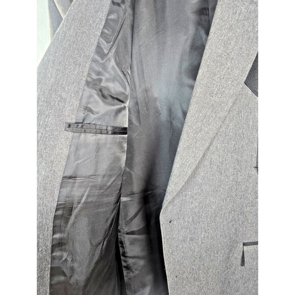 Circle S Men’s 46L Western Blazer Gray Black Yoke Lined 2-Button Cowboy Coat - Picture 8 of 16